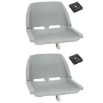 Set cu scaun pliabil pentru barcă, 4 piese, gri GartenMobel Dekor