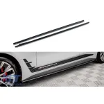 Aditive Maxton Design versiunea 2 pentru praguri BMW i4 G26 cu pachet M după 2021, lac negru Performance AutoTuning