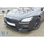 Spoiler Maxton Design potrivit pentru bara de protecție frontală M Technik pe BMW Seria 6 Gran Coupe F06 după 2013, lac negru Performance AutoTuning