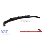 Spoiler Maxton Design versiunea 1 potrivit pentru bara de protecție M frontală pe BMW X6 G06 după 2019, lac negru Performance AutoTuning