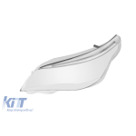 Sticlă stângă pentru far cu sprânceană LED și garnitură cromată potrivită pentru BMW Seria 5 E60 sedan LCI, E61 break LCI 2007-2010 versiunea 1 Performance AutoTuning