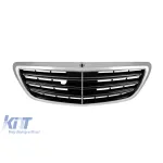 Grilă crom/neagră tip A Design potrivită pentru Mercedes S-Class W222 2013-2020 pentru modelul cu Distronic și Night Vision Performance AutoTuning