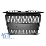 Grilă mată neagră tip RS potrivită pentru Audi A3 hatchback, Sportback 2005-2008 fără găuri pentru senzori de parcare Performance AutoTuning