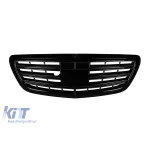 Grilaj lacuit negru tip A Design potrivit pentru Mercedes S-Class W222 2013-2020 pentru modelul cu Distronic și Night Vision Performance AutoTuning