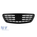 Grilaj mat negru tip A Design potrivit pentru Mercedes S-Class W222 2013-2020 pentru modelul cu Distronic și Night Vision Performance AutoTuning