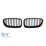 Grile de rinichi tip M5 cu dublu nervură, vopsite în negru, cu decorare M, potrivite pentru BMW Seria 5 F10 sedan, F11 touring 2010-2017 Performance AutoTuning