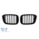 Grile rinichi cu fante duble vopsite în negru, potrivite pentru BMW X3 G01, X4 G02 2017-2021 Performance AutoTuning