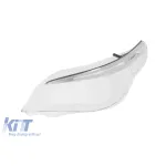 Sticlă stângă pentru faruri potrivită pentru BMW Seria 5 E60, E61 2003-2007 cu bandă LED și garnitură cromată Performance AutoTuning