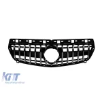 Grilă tip GT crom/neagră potrivită pentru Mercedes Clasa A W176 2013-2015 Performance AutoTuning