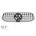 Grilă tip GT crom/neagră potrivită pentru Mercedes GLE SUV W167, GLE Coupe C167 după 2023, cu deschidere pentru cameră Performance AutoTuning