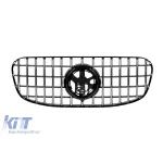 Grilă tip GT crom/neagră potrivită pentru Mercedes GLS X167 după 2024 pentru bara de protecție frontală A Design Line Performance AutoTuning