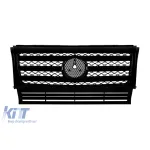 Grilaj negru lucios cu 3 lamele potrivit pentru Mercedes G-class W463 1990-2018 Performance AutoTuning