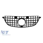 Grilaj tip GT cu lac negru, potrivit pentru bara de protecție 63 A Design pe Mercedes GLE SUV W166, GLE Coupe C292 2015-2019 cu deschidere pentru cameră Performance AutoTuning