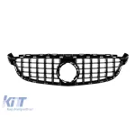 Grilaj tip GT cu lac negru potrivit pentru C63 Mercedes C-Class W205 sedan, S205 break după 2019, pentru modelul cu bara de protecție frontală A Design C63 Performance AutoTuning
