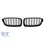 Grile rinichi cu două lamele, lucioase, negre, potrivite pentru BMW Seria 3 F30 Sedan, F31 Touring 2011-2019 Performance AutoTuning