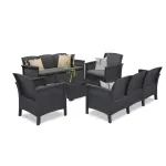 Set mobilier de grădină Leziter Venus Large, 8 locuri, grafit