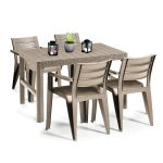 Set mobilier de grădină Curver Julyon 4+1, cappuccino, masă și 4 fotolii