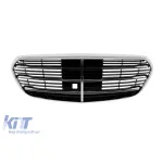 Grilă crom/neagră potrivită pentru Mercedes S-Class W223 după 2020 cu deschidere pentru cameră Performance AutoTuning