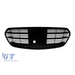 Grilă neagră potrivită pentru Mercedes Clasa S W223 după 2020 cu deschidere pentru cameră Performance AutoTuning