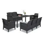 Set mobilier de grădină Leziter Venus IV Large, 7 locuri, grafit