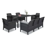 Set mobilier de grădină Leziter Venus IV, 7 locuri, grafit