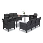 Set mobilier de grădină Leziter Venus IV, 8 locuri, grafit