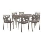 Set mobilier de grădină Odini 6+1 cu 6 fotolii, cappuccino