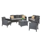 Set mobilier de grădină Leziter Venus Large V, 7 locuri, grafit