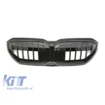 Rădăcini iluminate de tip Iconic Glow cu nervuri simple potrivite pentru BMW Seria 5 G60, G61 după 2024, lac negru Performance AutoTuning