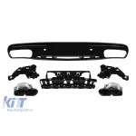 Difuzor tip C63 cu capace negre potrivit pentru bara spate A Design pe Mercedes C-Class W205 sedan, S205 break 2014-2020 -oo--oo-, cu garnitură neagră Performance AutoTuning