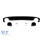 Difuzor tip RS5 cu capace negre potrivit pentru bara S-line spate pe Audi A5 Sportback, Coupe, Cabrio 2016-2020 -O--O- Performance AutoTuning