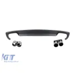 Difuzor tip S4 cu capace cromate potrivit pentru bara spate S-line pentru Audi A4 sedan 2012-2015 -oo--oo- Performance AutoTuning