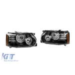 Set de faruri de tuning potrivit pentru Range Rover Vogue L322 2002-2009 cu bază neagră, stânga și dreapta Performance AutoTuning