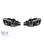Set de faruri LED de tuning potrivite pentru BMW Seria 3 F30, F31 2013-2015 cu carcasă neagră, potrivite pentru modelul cu faruri halogen Performance AutoTuning