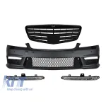 Bumper frontal A Design tip S63, S65 cu grilaj lacuit negru, potrivit pentru Mercedes S-Class W221 2006-2013 cu lumini de zi Performance AutoTuning