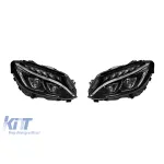 Set de faruri LED de tuning potrivit pentru Mercedes C-Class W205, S205 2014-2018 cu bază cromată, stânga și dreapta Performance AutoTuning