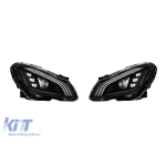 Set de faruri LED de tuning potrivit pentru Mercedes Clasa C W204, S204 2011-2014 cu bază cromată, stânga și dreapta Performance AutoTuning