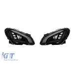 Set de faruri LED de tuning potrivit pentru Mercedes Clasa C W204, S204 2011-2014 cu bază cromată, stânga și dreapta Performance AutoTuning