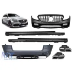 Pachet de tuning design A potrivit pentru Mercedes C-Class S205 break 2013-2018 cu grilă GT crom/negru și capete cromate Performance AutoTuning