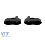 Vârfuri de eșapament din lac negru tip 65 potrivite pentru Mercedes S-Class W221 2005-2013, E-Class W211 2002-2008, W212 2009-2016, CL C216 2006-2014, ML W164 2005-2011 Performance AutoTuning