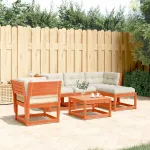 Set mobilier de grădină cu perne, 5 piese, lemn masiv de pin GartenMobel Dekor