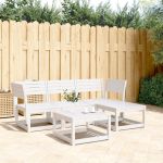 Set mobilier relaxare de grădină, 4 piese, alb, lemn masiv pin GartenMobel Dekor