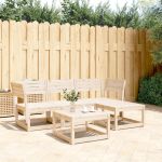 Set mobilier relaxare de grădină, 4 piese, lemn masiv de pin GartenMobel Dekor