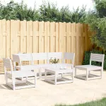 Set canapea de grădină, 5 piese, alb, lemn masiv de pin GartenMobel Dekor