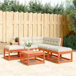 Set mobilier de grădină cu perne, 5 piese, lemn masiv de pin GartenMobel Dekor