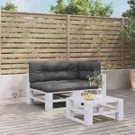 Perne de paleți, 3 buc., antracit, material textil GartenMobel Dekor