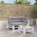 Perne de paleți, 3 buc., gri, material textil GartenMobel Dekor