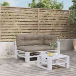 Perne de paleți, 3 buc., gri taupe, material textil GartenMobel Dekor