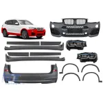Pachet M tech potrivit pentru BMW X3 F25 2014-2017 cu deschidere unică pentru țeavă de eșapament dublă --oo----- și faruri LED Performance AutoTuning