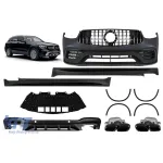 Un pachet de design tip 63 potrivit pentru Mercedes GLC SUV X253 2020-2022 cu praguri laterale și ieșiri de evacuare negre Performance AutoTuning